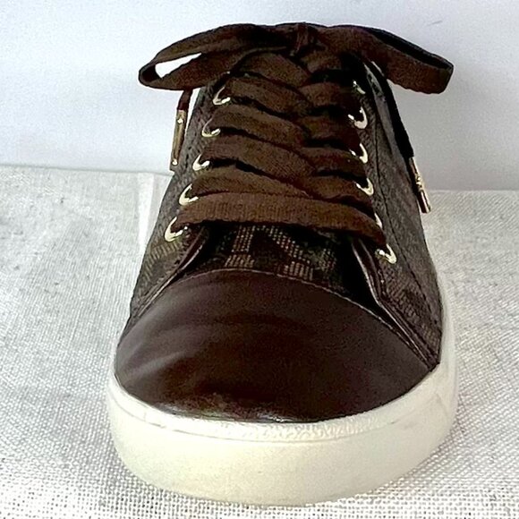 Michael Kors City Sneakers Brown Leather MK Logo Lace-Up Women’s Size 8.5M - Picture 13 of 16